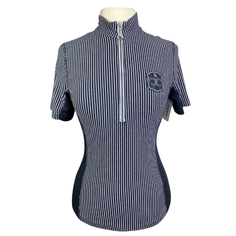 Goode Rider Ideal Short Sleeve Top in Black/White Stripes