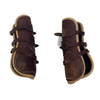 CWD 'Mademoiselle' Open Front Boots in Brown/Cream