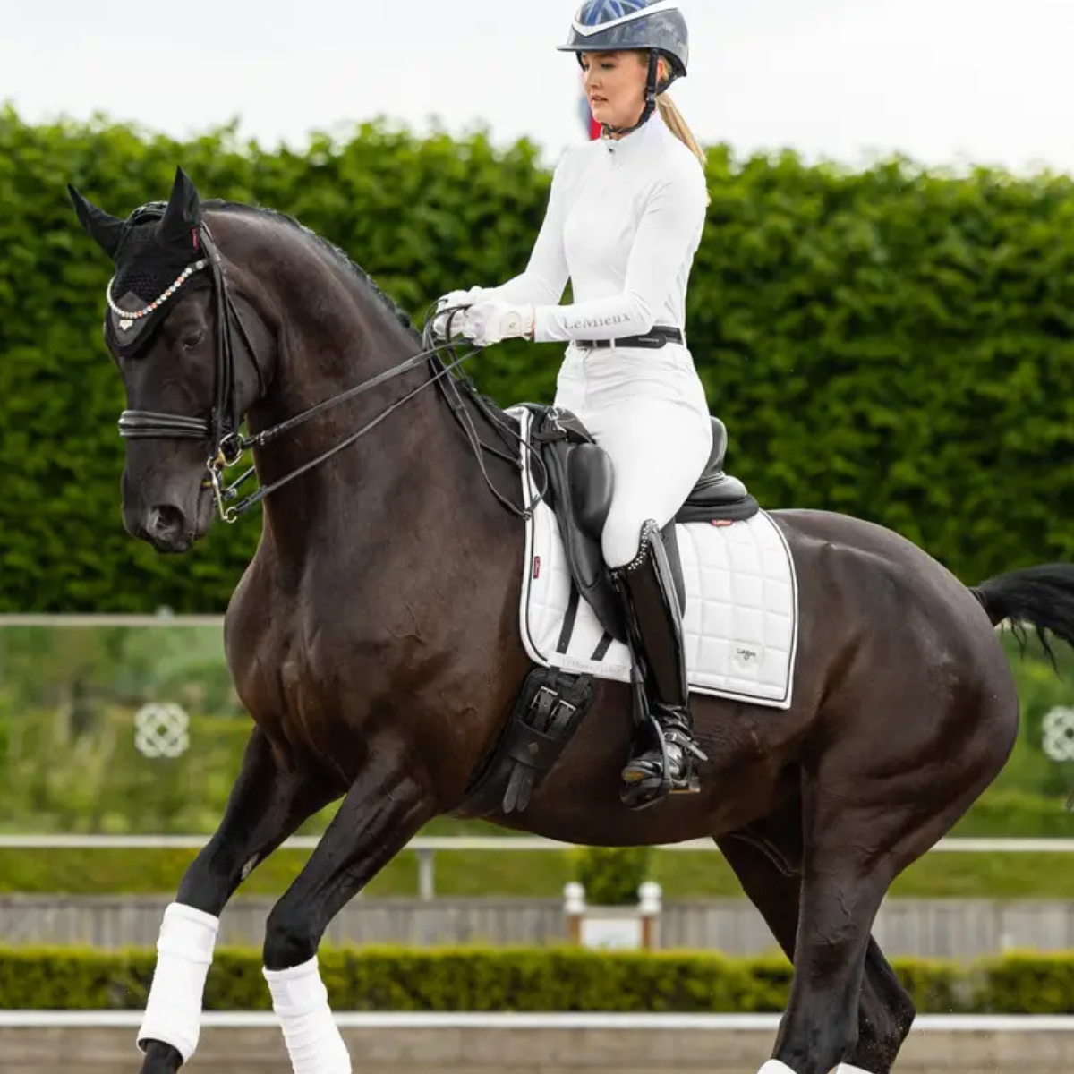 LeMieux Loire Dressage Pad in White/Black