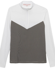 Hannah Childs 'Clarissa' Mesh Long Sleeve Zip Top in Black Gingham 