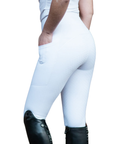 Equestrian Stockholm 'Dressage Movement' Riding Tights in White - XS