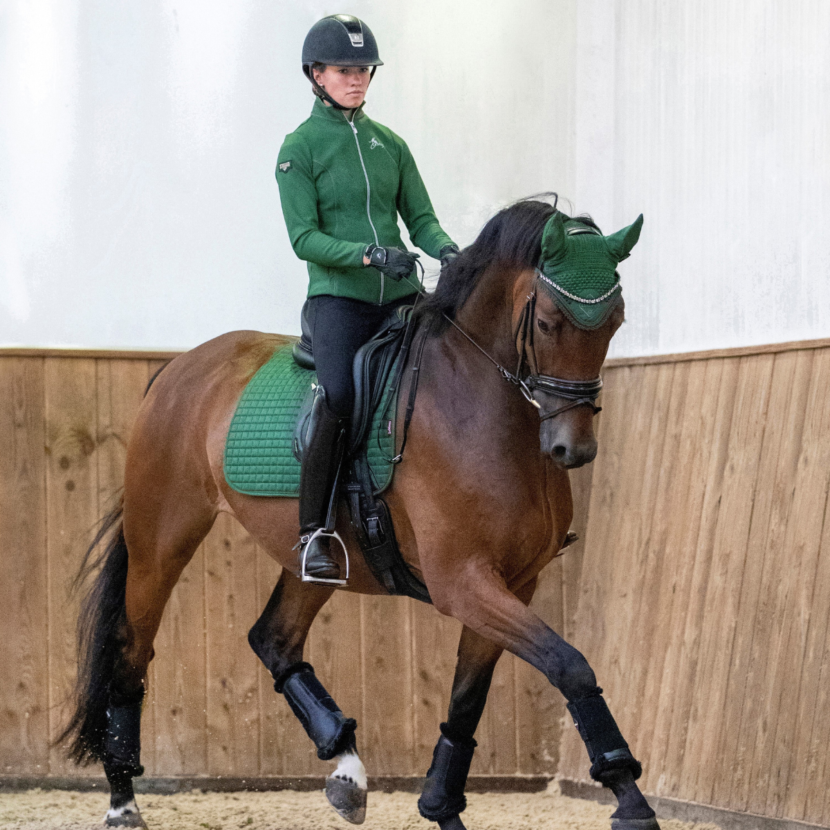 LeMieux Suede Dressage Pad in Hunter Green