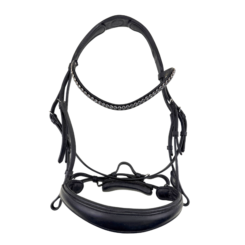 Bridle2Fit Crystal Dressage Bridle in Black