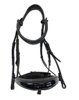 Halter Ego Patent Flash Snaffle Bridle in Black/Croc