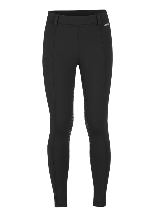 Black riding pants on a white background