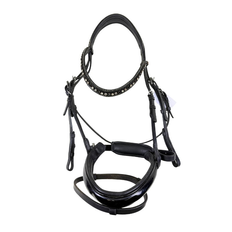 Crystal Dressage Bridle in Black