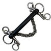 Centaur Soft Rubber Mullen Mouth Pelham in Black/Stainless Steel - 5.5"