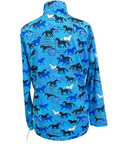 Kids Ice Fil Long Sleeve Print in Blue Horseplay - Children's XL