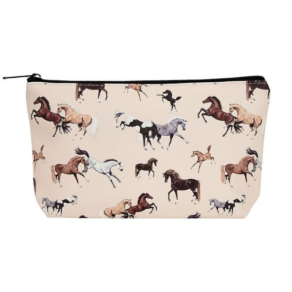 Lila Cosmetic Pouch in Horses All Over 