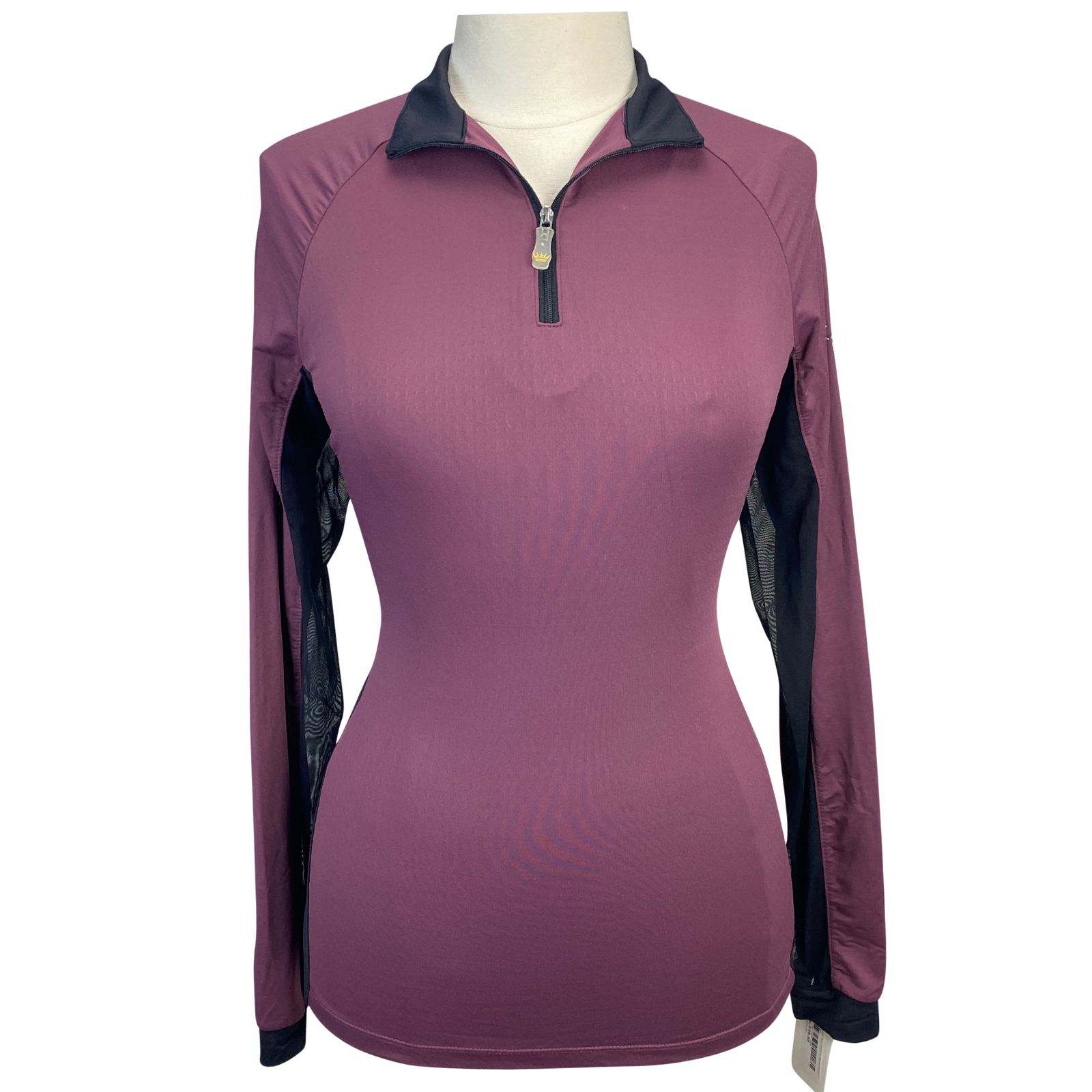 Kastel Long Sleeve 1/4 Zip in Maroon/Black - Women's XS