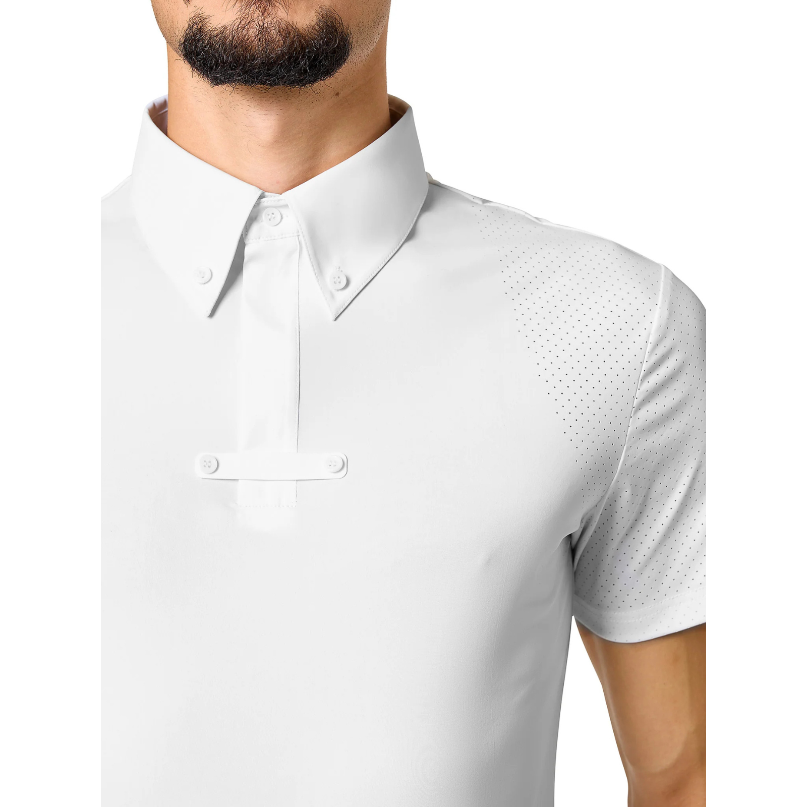 Equestrian Stockholm 'Divine Motion' Competition Shirt in White - Men's Large
