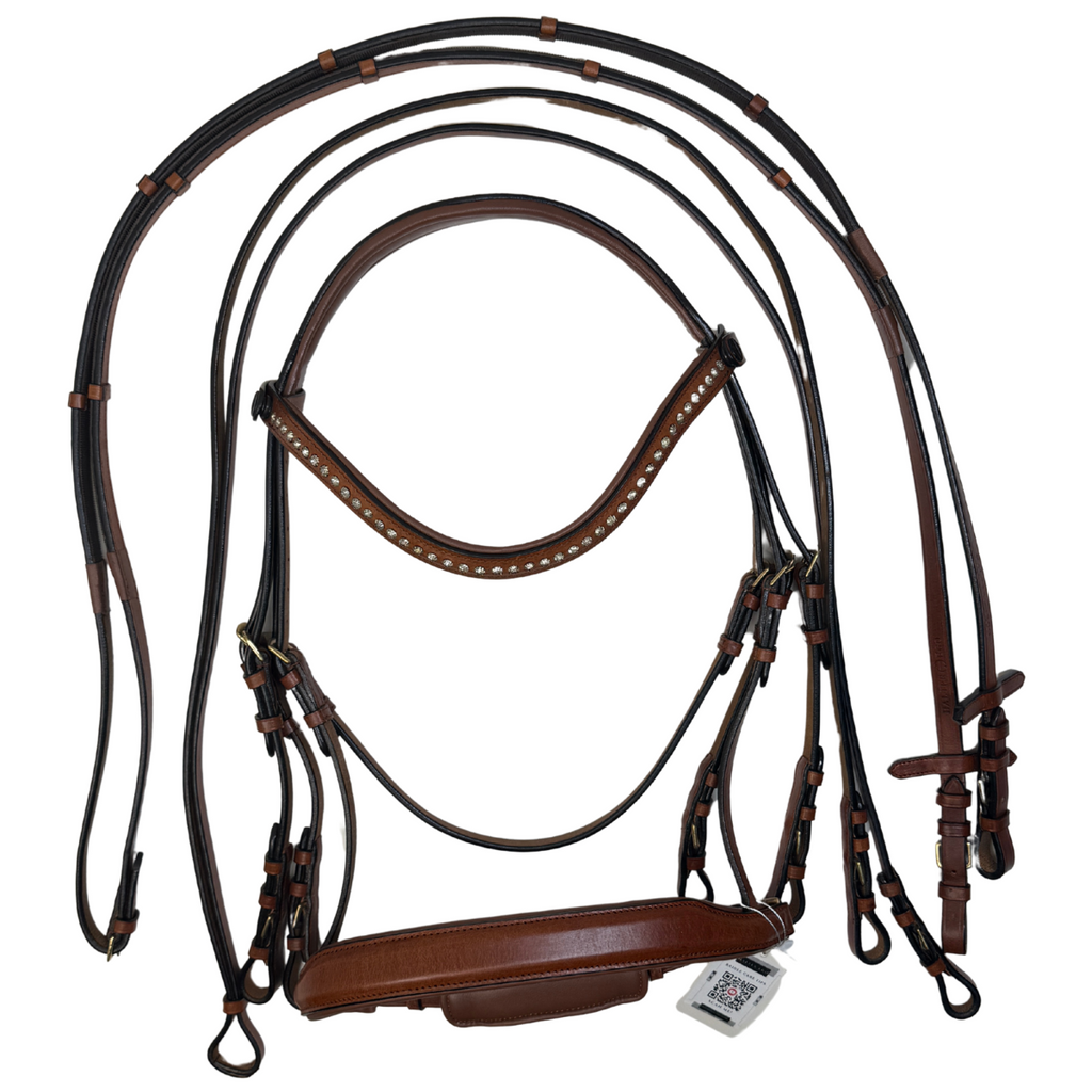 Halter Ego 'Savannah' Double Bridle in Cognac