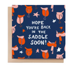 Mare Modern Goods "Back in the Saddle" Card in Blue -  4.75"x4.75"