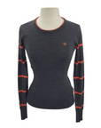 Ariat Alessio Sweater in Charcoal/Coral - Women's XS