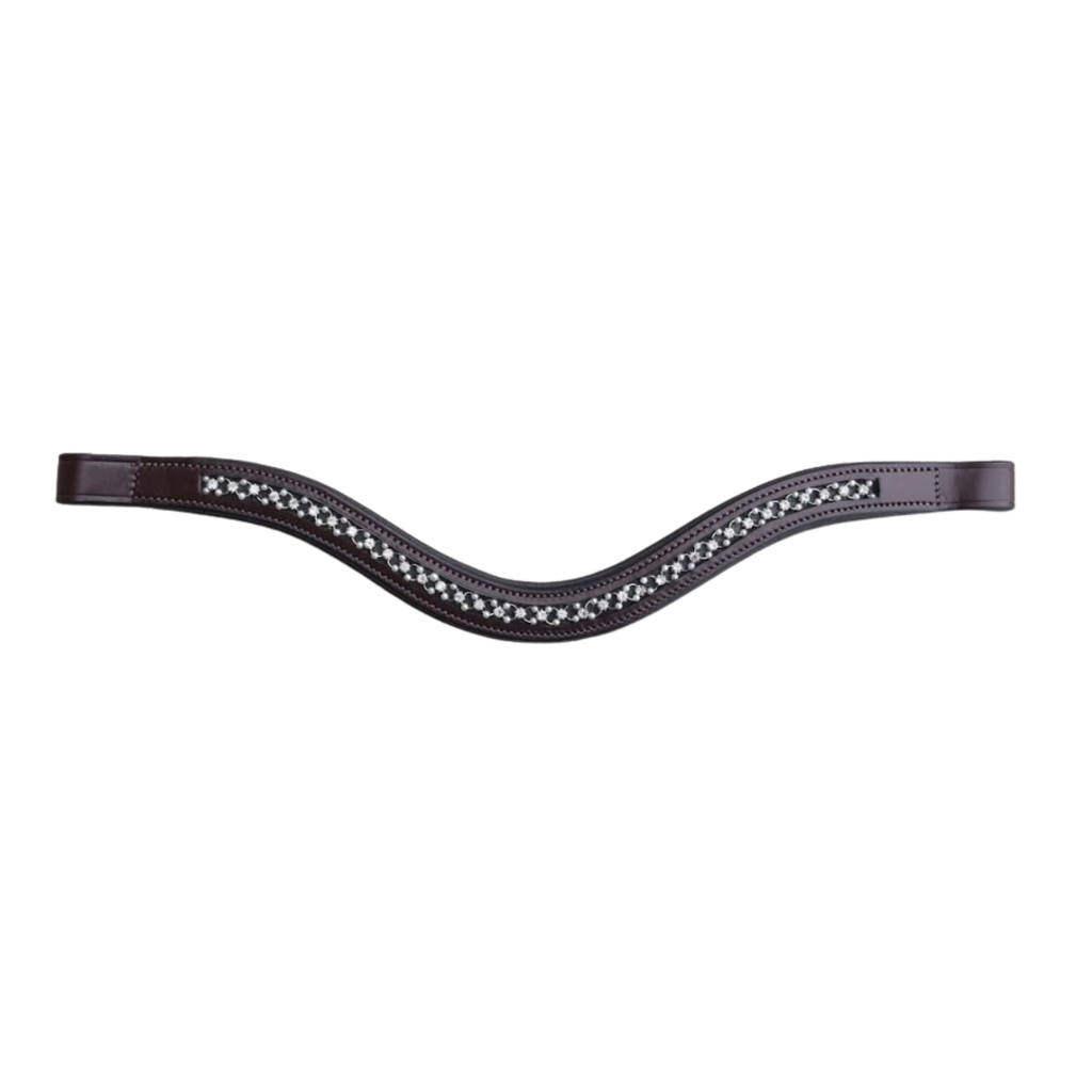 KL Select Curved 'Pearl' Browband in Brown - Oversized