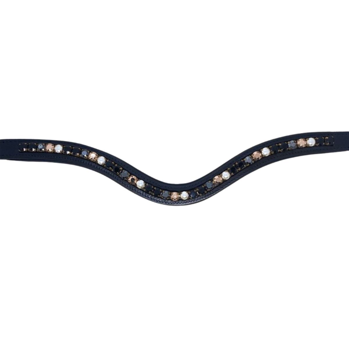 Red Barn by KL Select 'Cobalt &amp; Copper' Curved Browband in Brown - Cob