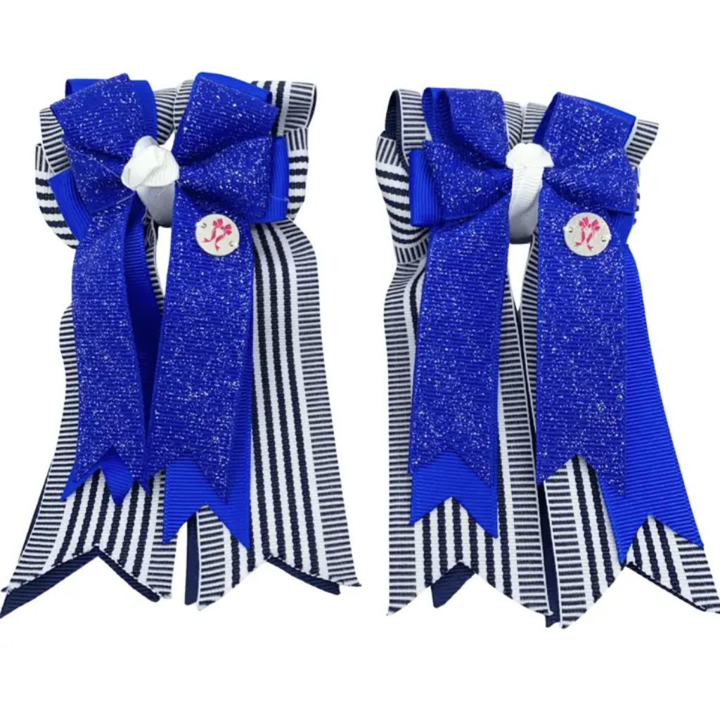 Ponytail Bows in Kat Blue