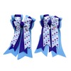 Ponytail Bows in Blue Purple Polka