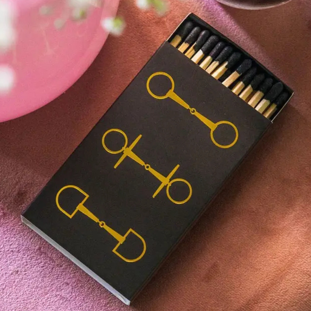 Stable Style Oversized Bit Matches in Black/Gold Foil