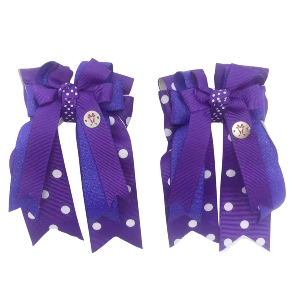 Ponytail Bows in Purple Polka Dots