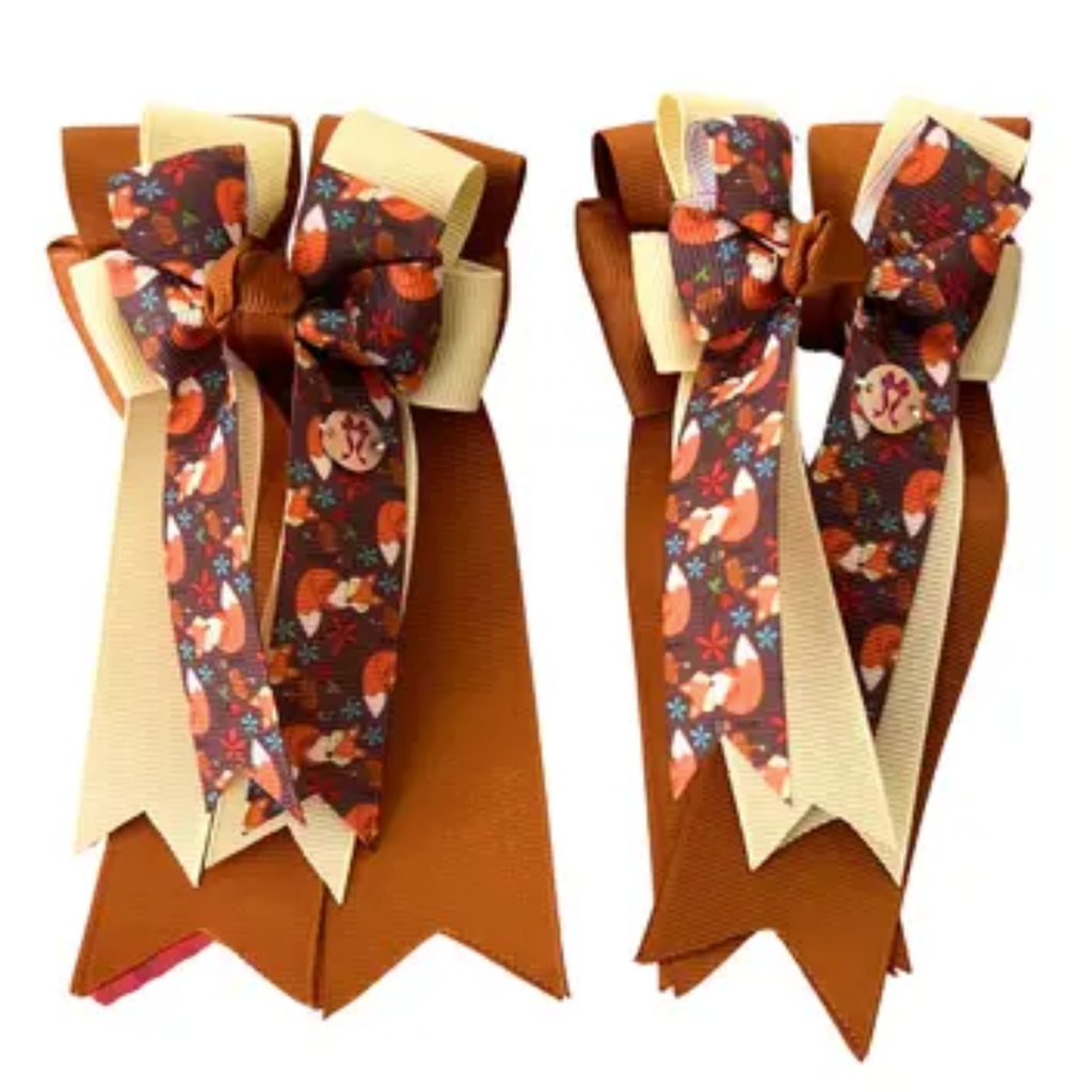 Ponytail Bows in Rusty Cream Fox