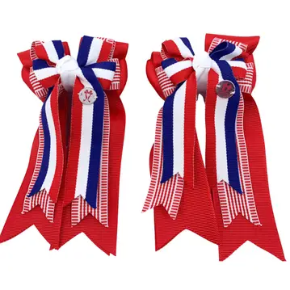 Ponytail Bows in Red Striped