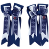 Ponytail Bows in Navy/White Pinstripe Anchors