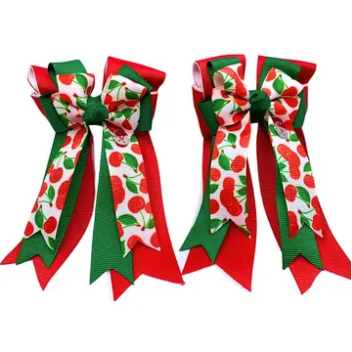 Ponytail Bows in Cherries