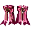 Ponytail Bows in Burgundy/Pink Stripe