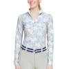 Kastel 1/4 Zip Long Sleeve in Chambray Blue Poppies - Women's XS