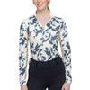 Kastel 1/4 Zip Long Sleeve in Indigo Lithograph Leaf - Women's XS