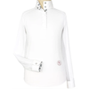 Essex Classics Talent Yarn Long Sleeve Show Shirt in White/Unicorns - Women's Small
