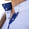 Essex Classics Talent Yarn Long Sleeve Show Shirt in White/Braided Reins & Bits - Women's Medium