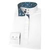 Essex Classics Talent Yarn Long Sleeve Show Shirt in White/Safari Blue - Women's XS