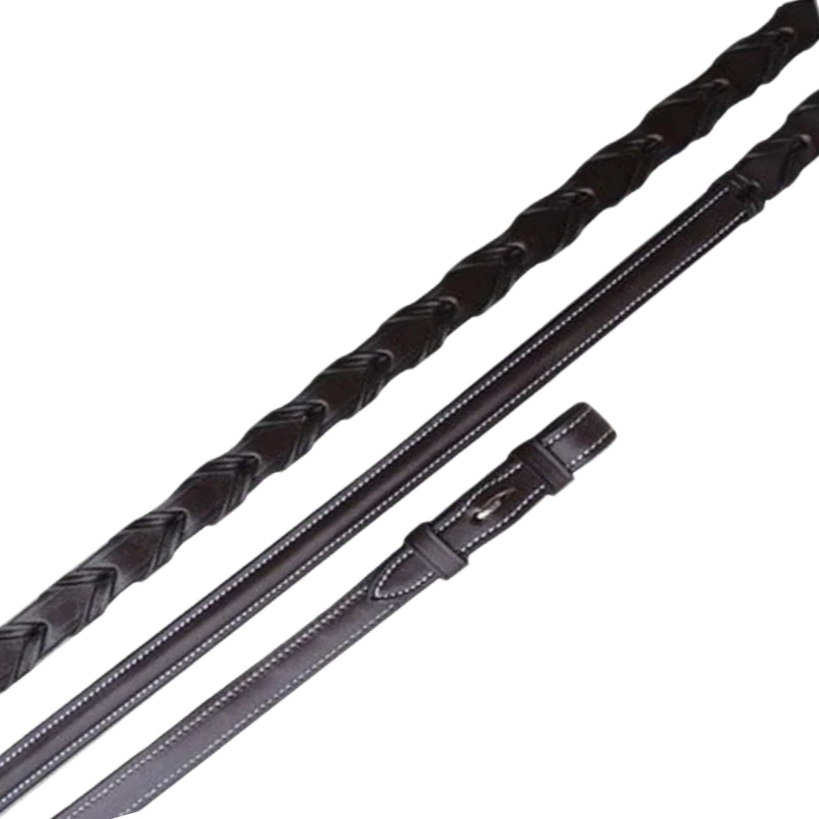 KL Select Round Raised Laced Reins in Brown