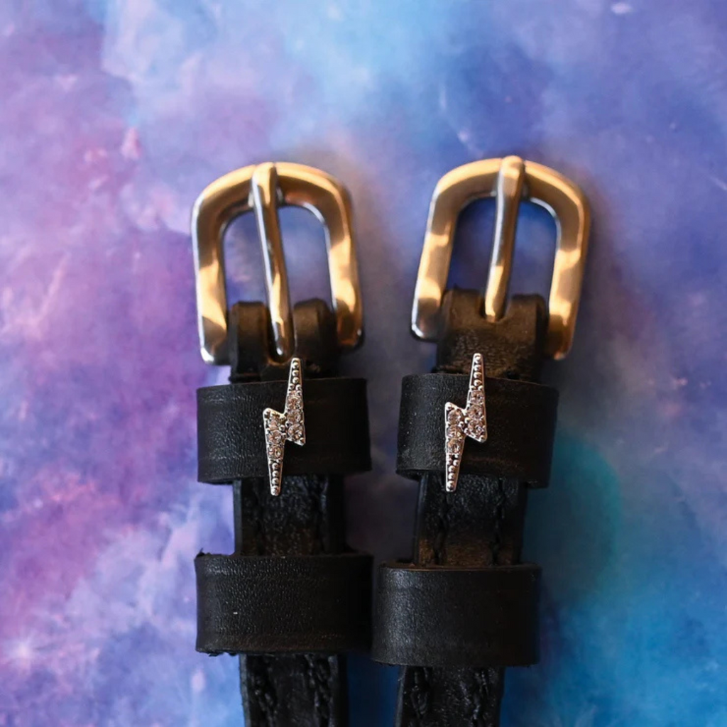 Mane Jane Spur Straps in Silver Bling Bolt