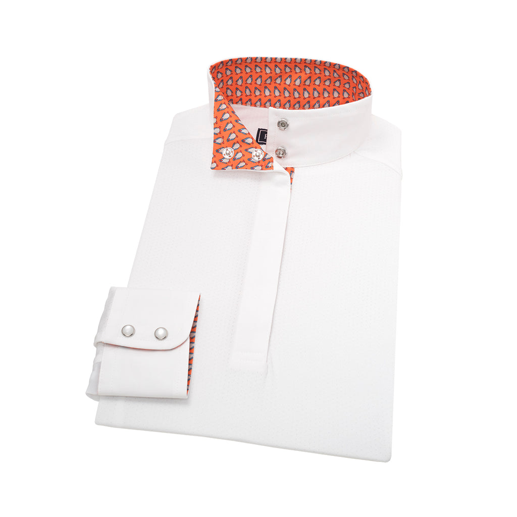 Essex Classics L/S Talent Yarn Show Shirt in Orange Penguins