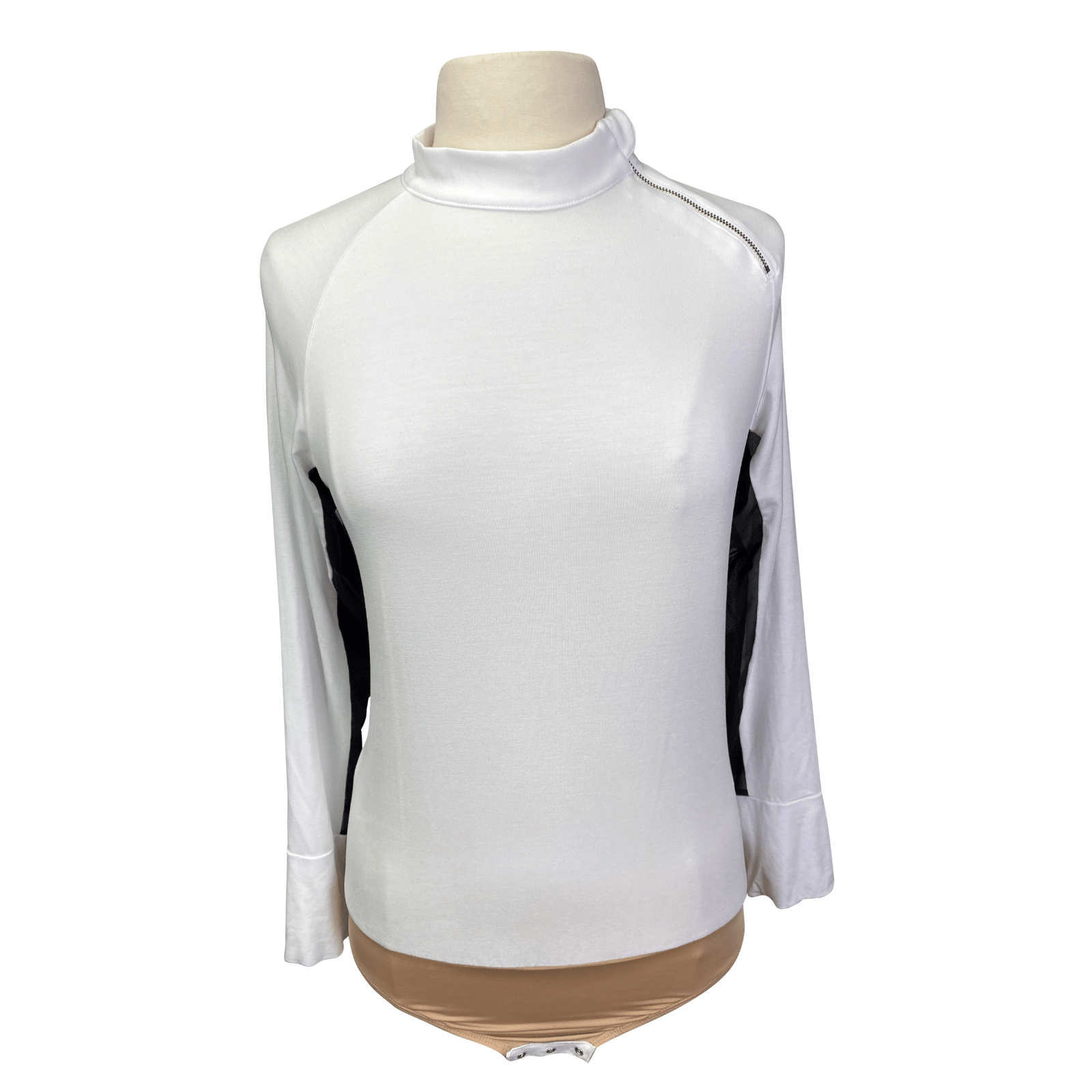 Free x Rein The Moto Equestrian Bodysuit in White/Black - Women&#39;s Large in White/Black - Women&#39;s Large