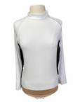 Free x Rein The Moto Equestrian Bodysuit in White/Black - Women's Large in White/Black - Women's Large