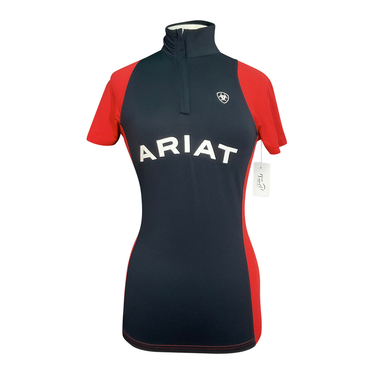 Ariat TEK Heat Series 1/4 Zip Shirt in Red/Navy - Women's Small