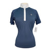 Ariat Aptos Vent Short Sleeve Show Shirt Pro Series  in Navy - Women's XS