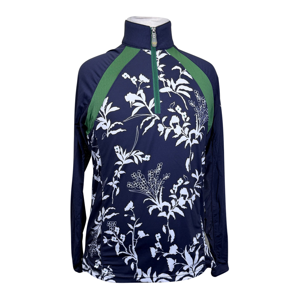 Kastel Long Sleeve 1/4 Zip in Navy Floral