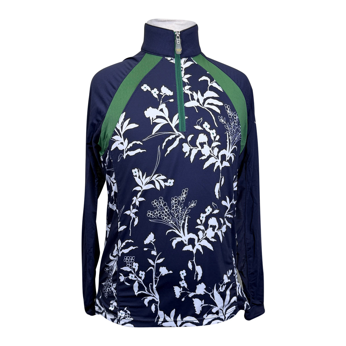 Kastel Long Sleeve 1/4 Zip in Navy Floral