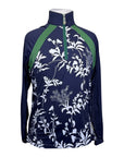 Kastel Long Sleeve 1/4 Zip in Navy Floral