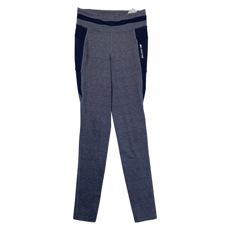 Ariat Freja Cooling Knee Patch Tights in Navy/Blue Heather