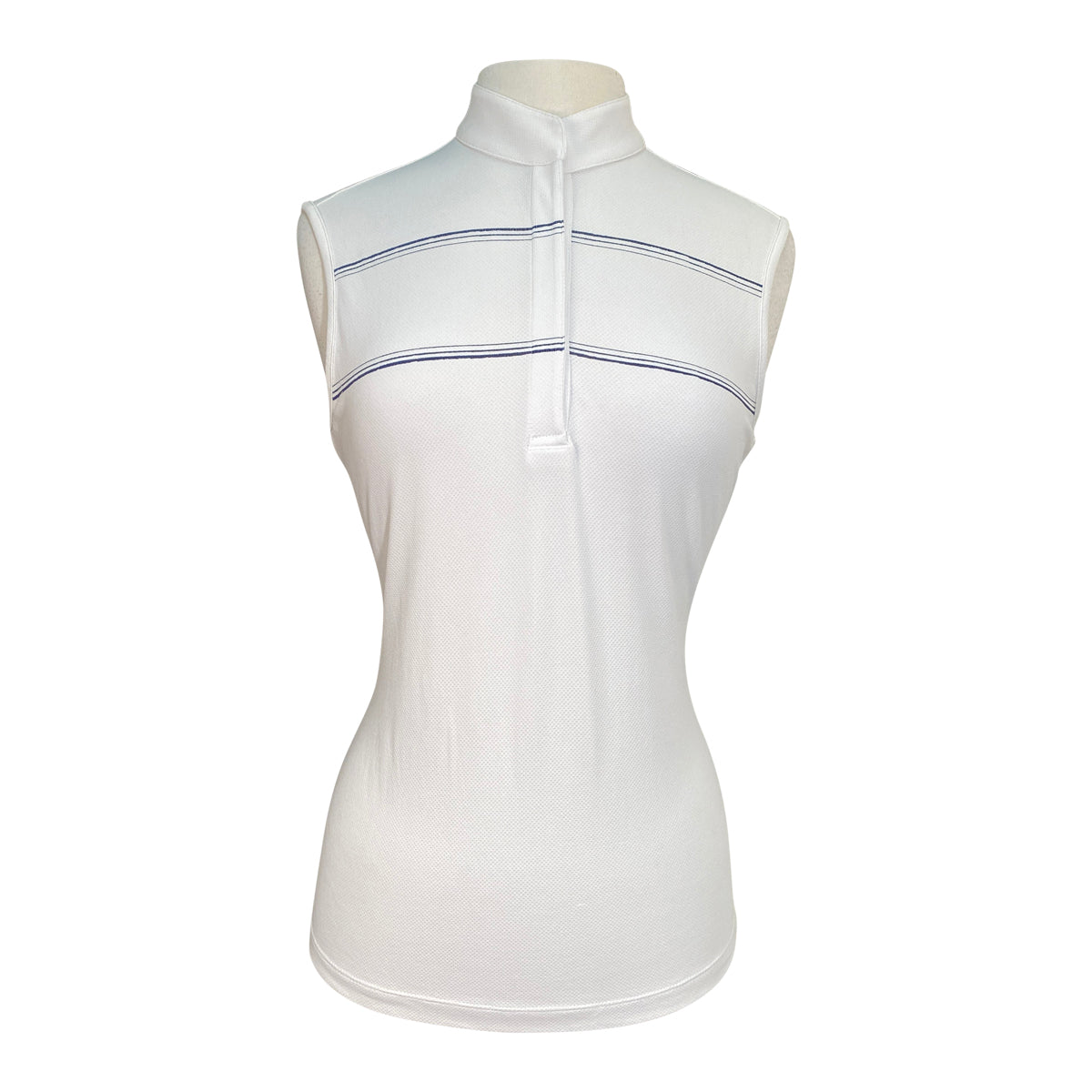 Animo Sleeveless Competition Shirt in White/Navy Stripes 