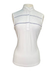 Animo Sleeveless Competition Shirt in White/Navy Stripes 