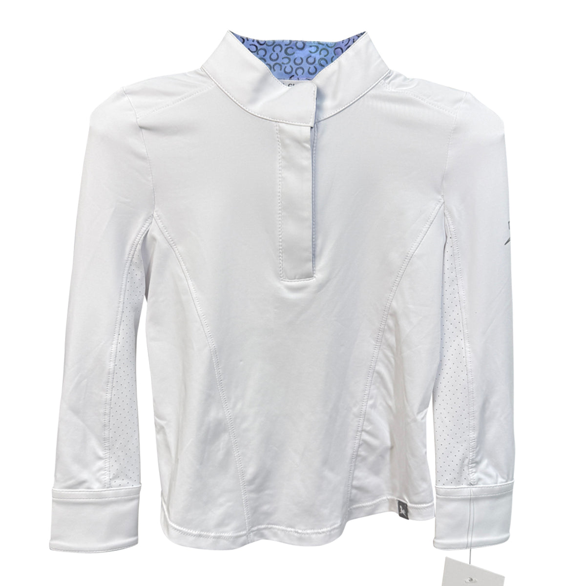 R.J. Classics 'Tori Jr.' Long Sleeve Show Shirt in White/Purple Horseshoes