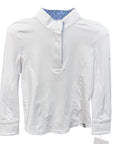 R.J. Classics 'Tori Jr.' Long Sleeve Show Shirt in White/Purple Horseshoes