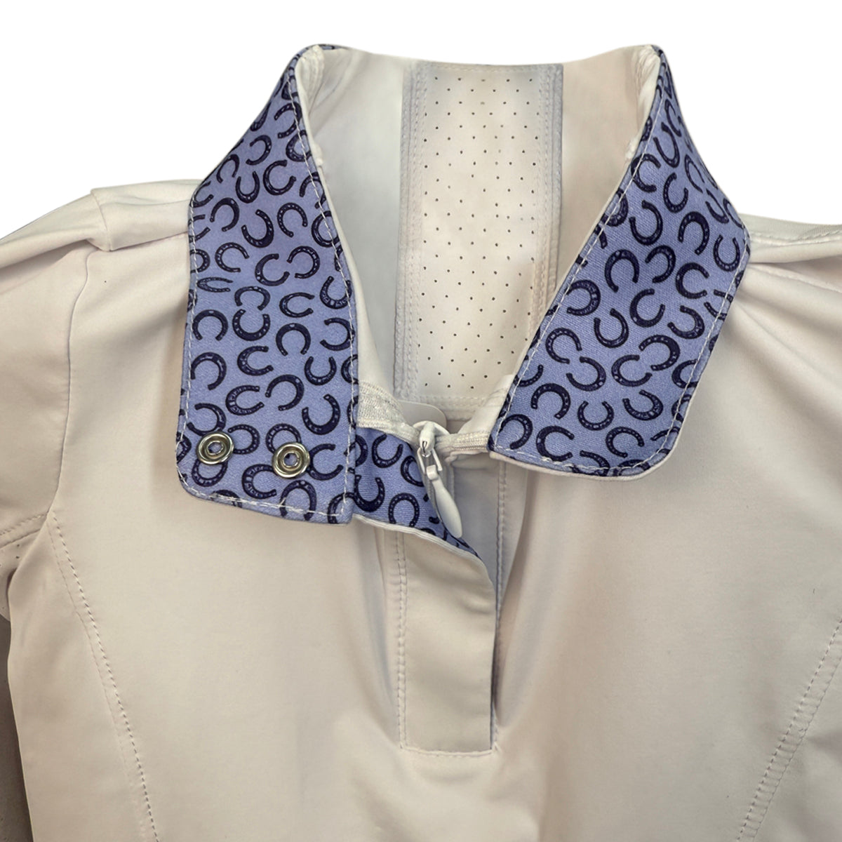 R.J. Classics 'Tori Jr.' Long Sleeve Show Shirt in White/Purple Horseshoes